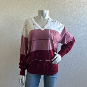 Vintage 70s 80s La Mode Golf Tennis Argyle Sweater Cashmerlon Size Large